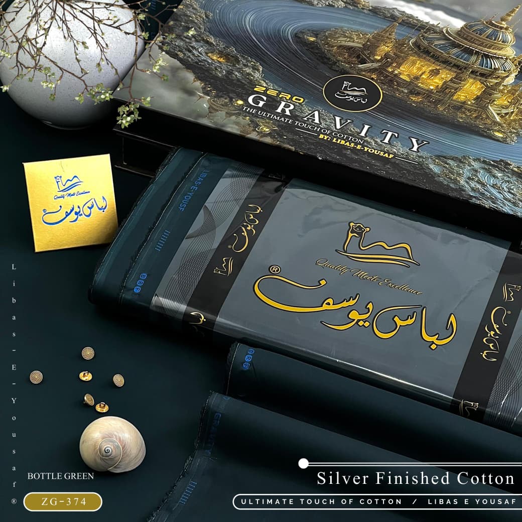 ZERO GRAVITY COTTON | Luxury Summer Unstitched Collection | Bottle Green