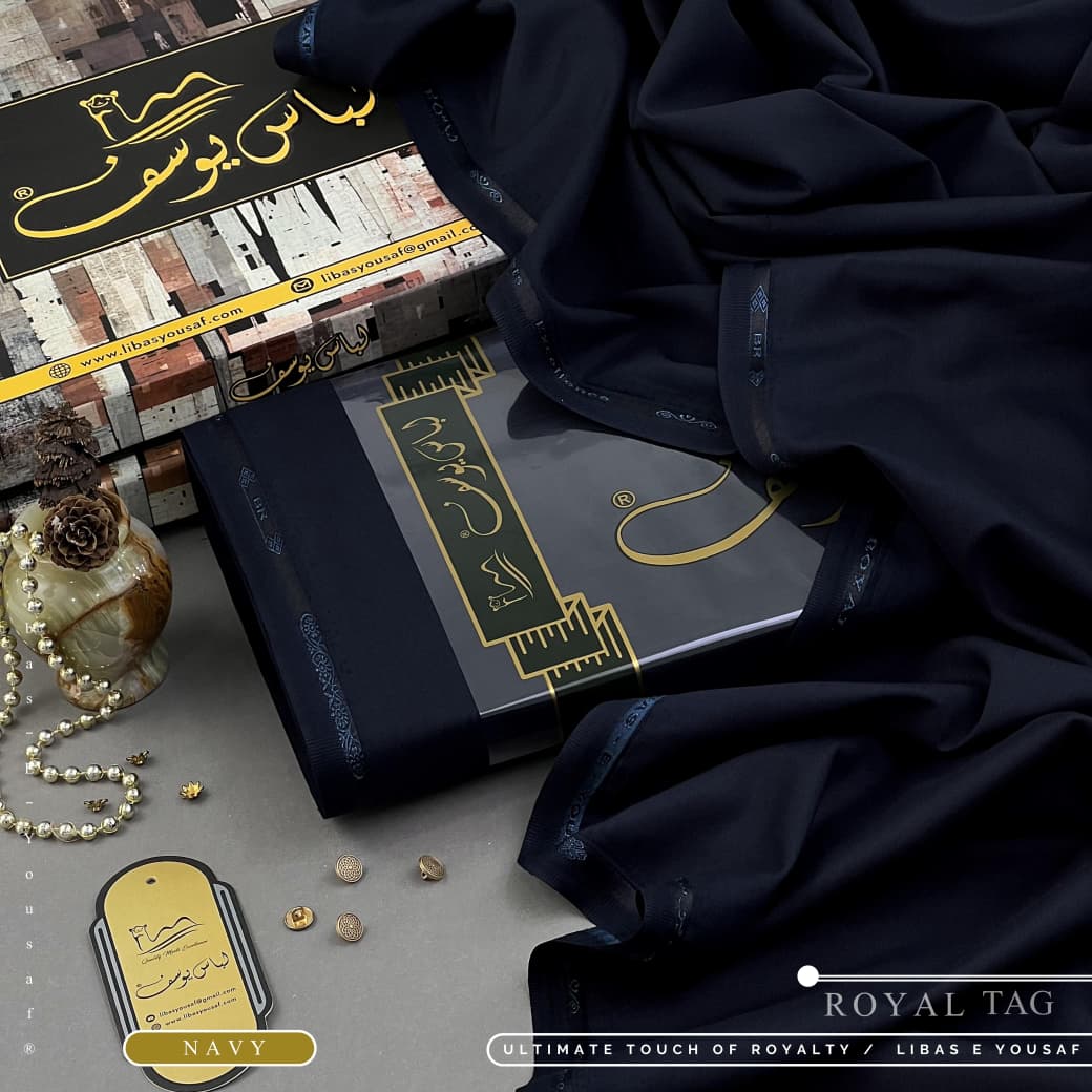 Libas E Yousaf Unstitched Wash & Wear – Navy