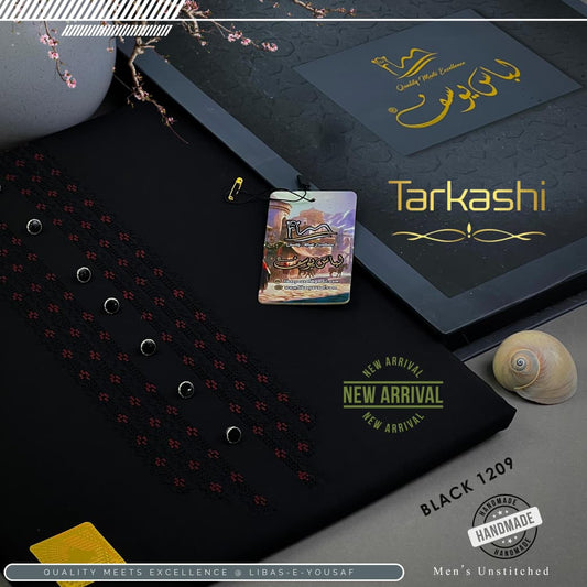 Tarkashi Black Boski Fabric by Libas E Yousaf