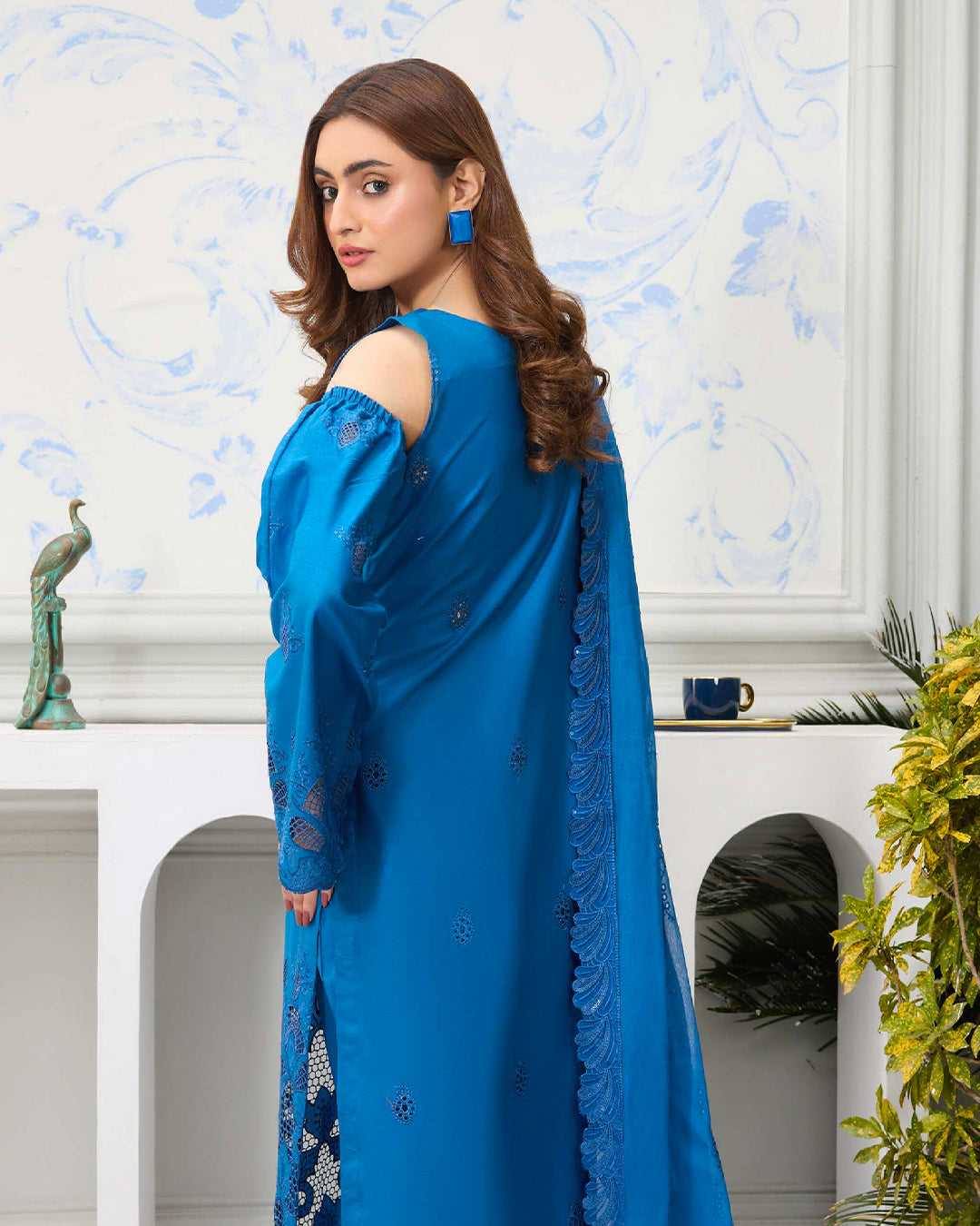 Palwasha Lawn – Fully Embroidered Shirt – Neel Noor Blue