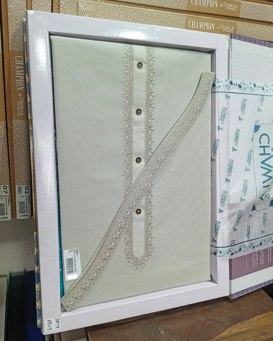 Light Green Cotton Embroidery Unstitched Suite Article 119