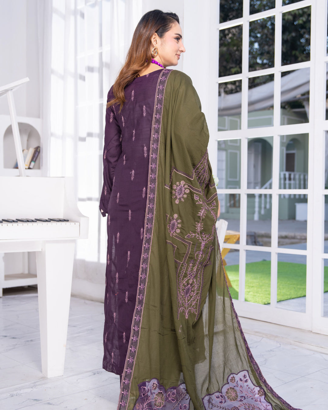 Alif Lawn – Fully Embroidered – Purple