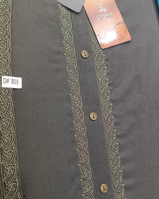 Dark Mandi Wash & Wear Embroidery Gala Ban Article 1808