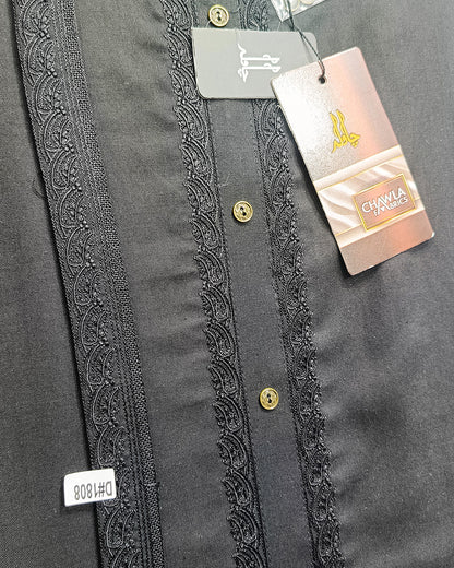 Dark Stone Gray Wash & Wear Embroidery Gala Ban Article 1808