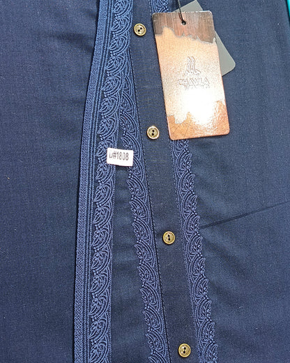 Blue Wash & Wear Embroidery Gala Ban Article 1808