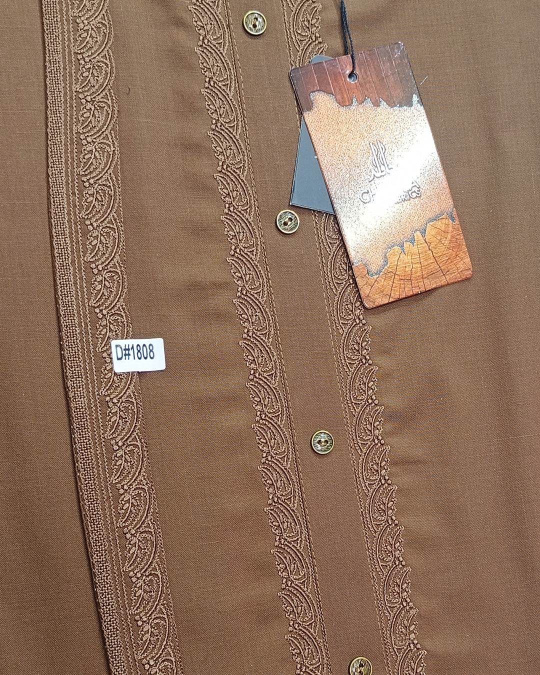 Brown Wash & Wear Embroidery Gala Ban Article 1808