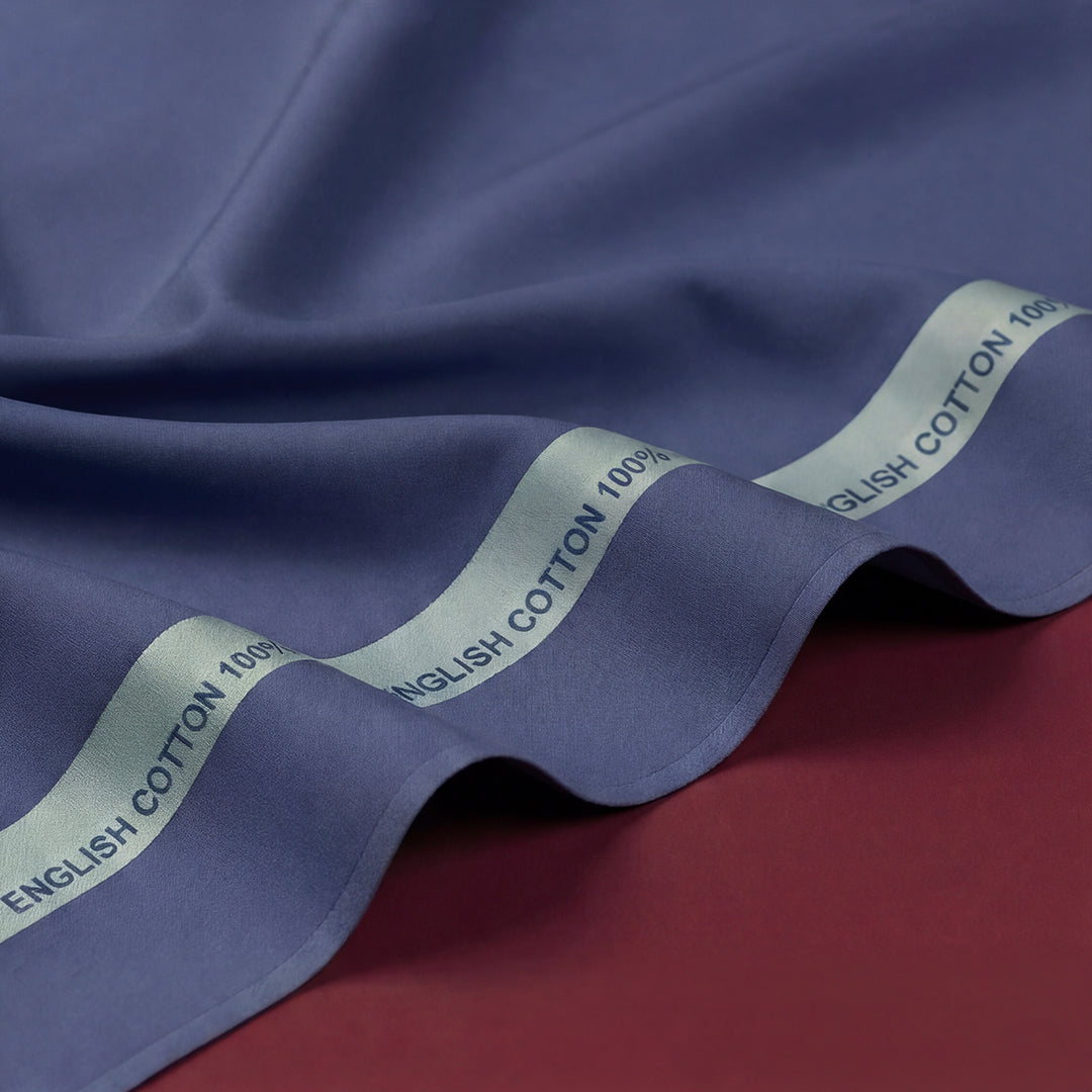 Royals Loom English Cotton Unstitched Suit – Slate Blue
