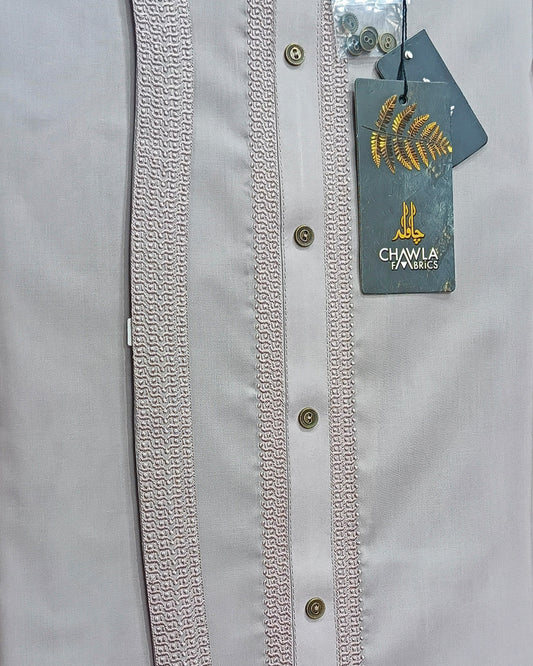 Gray Cloud Cotton Embroidery Gala Ban Unstitched Suite Article 503