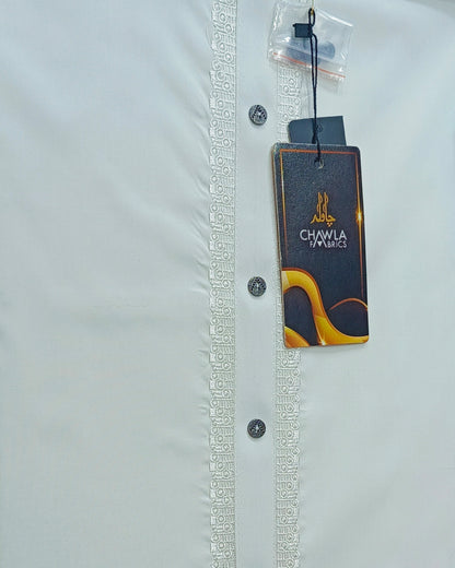 Soft Gray-Green Cotton Embroidery Gala Unstitched Article 408