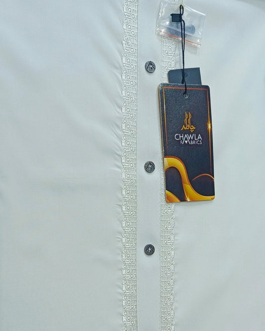 Soft Gray-Green Cotton Embroidery Gala Unstitched Article 408