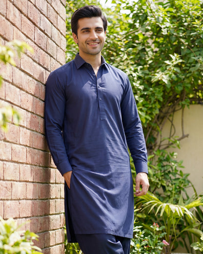 Silver Storm Cotton by Royals Loom – Navy Blue