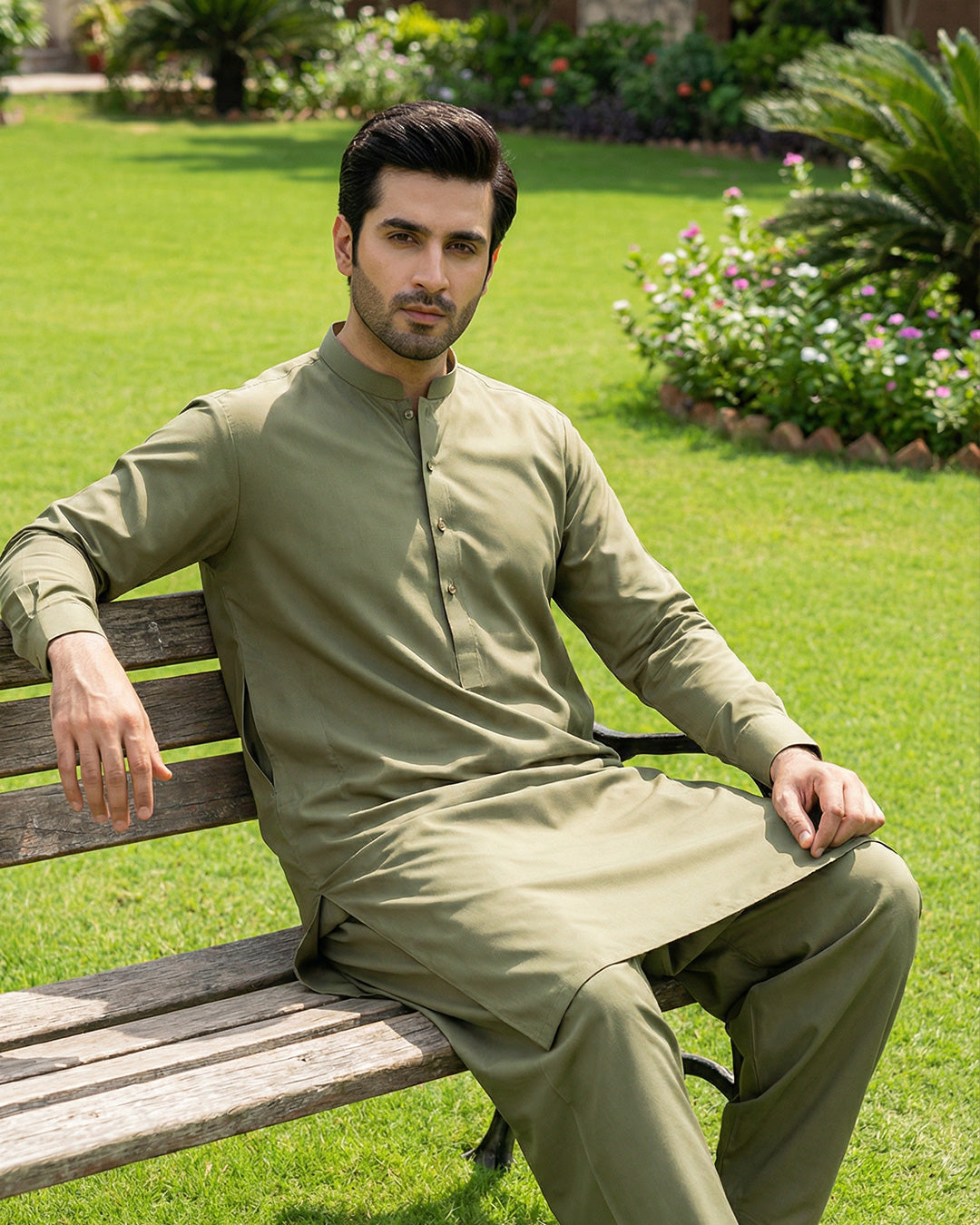 Silver Storm Cotton by Royals Loom – Olive Green