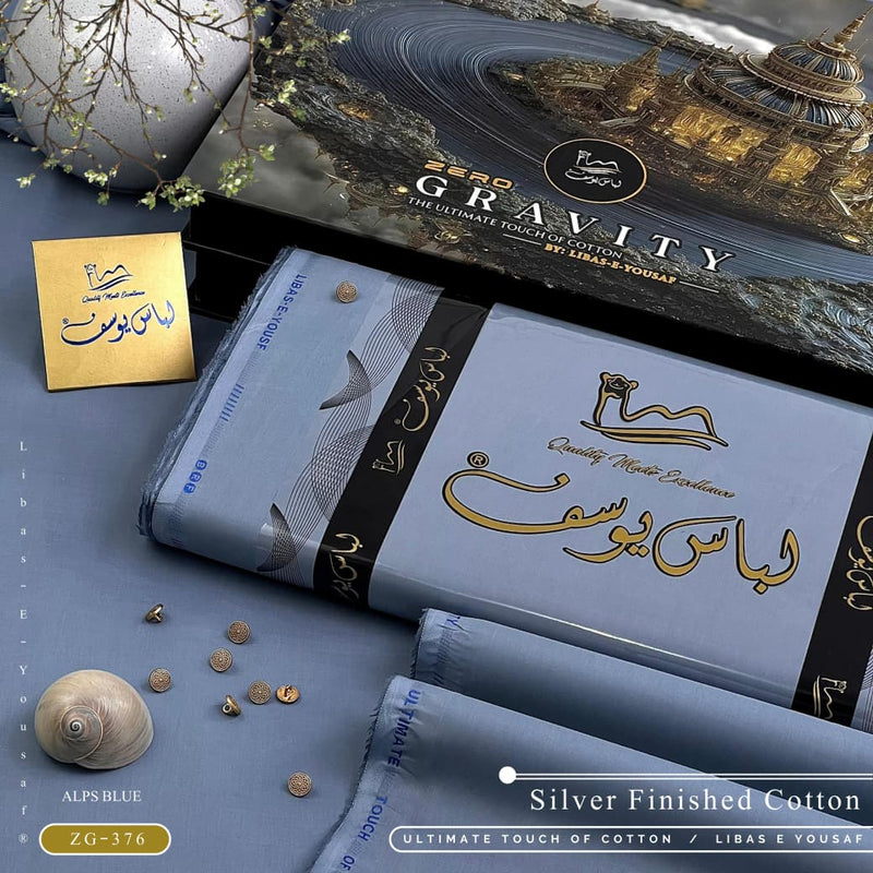 ZERO GRAVITY COTTON | Luxury Summer Unstitched Collection | Alps Blue