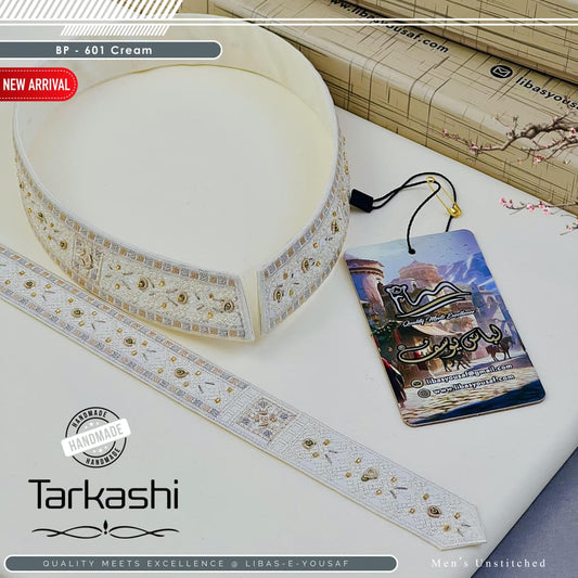 Cream Tar Kashi Boski Embroidery Gala Ban Article D-002