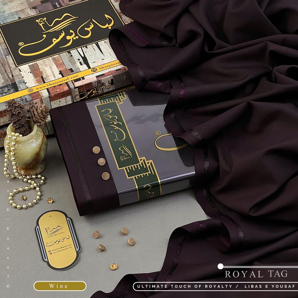 Libas E Yousaf Unstitched Wash & Wear – Wine
