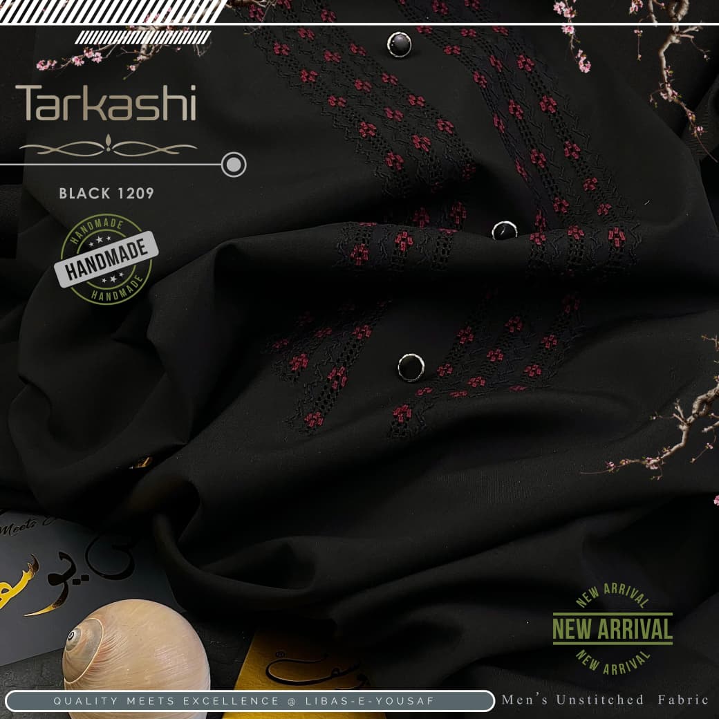 Tarkashi Black Boski Fabric by Libas E Yousaf