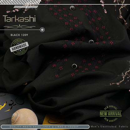 Tarkashi Black Boski Fabric by Libas E Yousaf