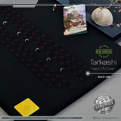 Tarkashi Black Boski Fabric by Libas E Yousaf