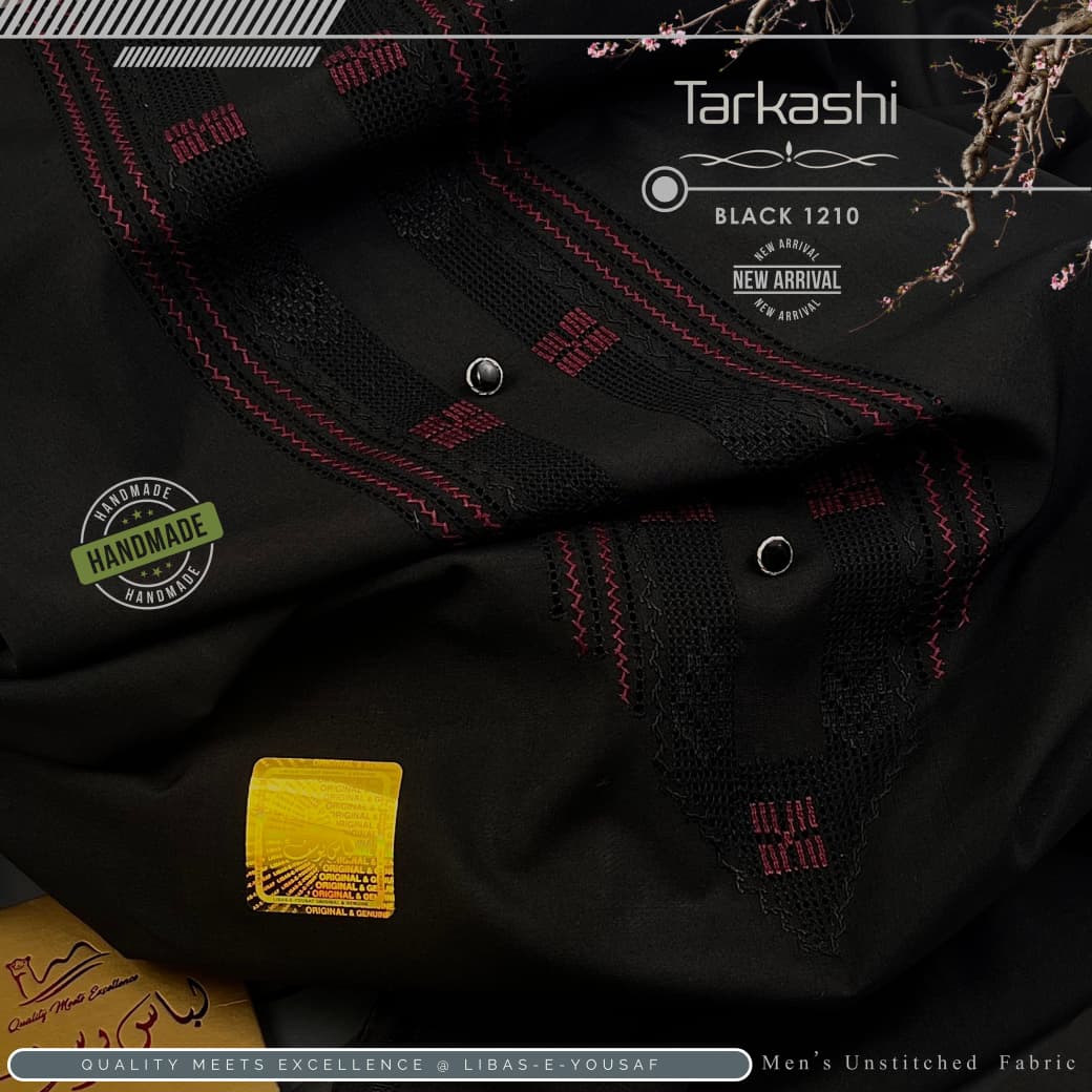 Tarkashi Black 1210 Boski Fabric By Libas E Yousuf