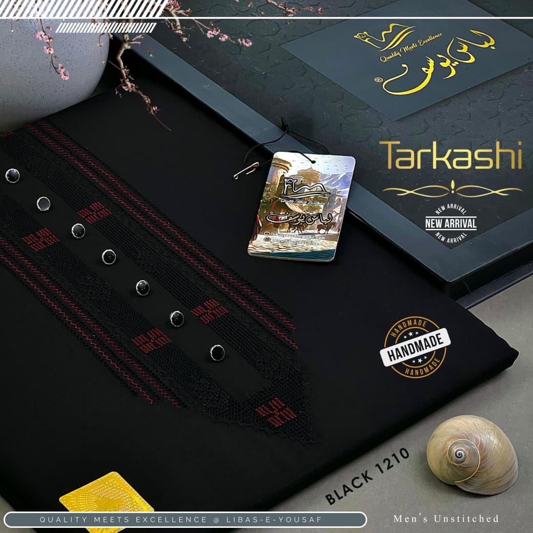 Tarkashi Black 1210 Boski Fabric By Libas E Yousuf
