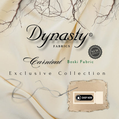 Dynasty Carnival Boski – Unstitched Men’s Fabric | Cream