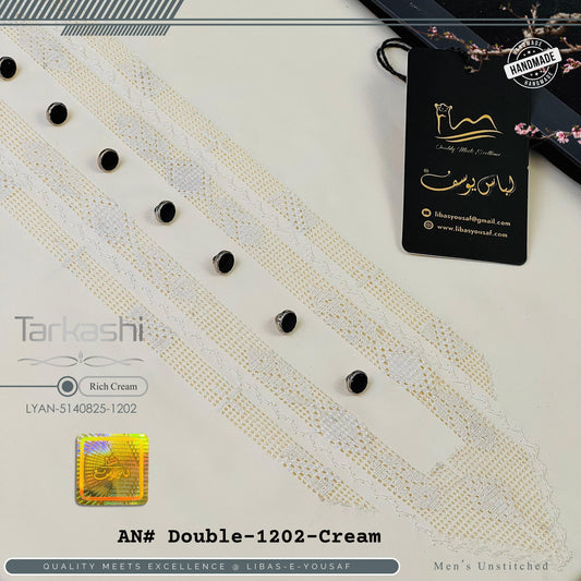 Original Libas E Yousaf Handmade Tarkashi Boski | Double 1202 Cream