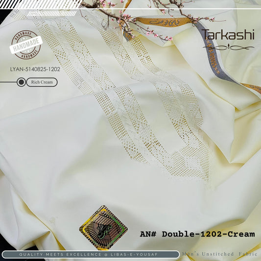 Original Libas E Yousaf Handmade Tarkashi Boski | Double 1202 Cream