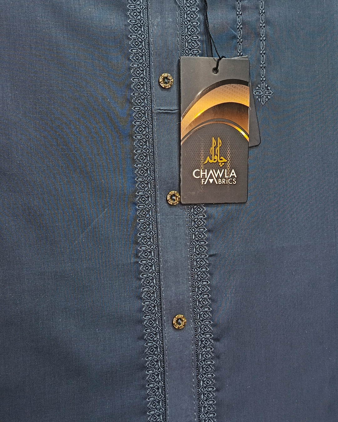 Charcoal Blue Gray Cotton Embroidery Gala Unstitched Article 404