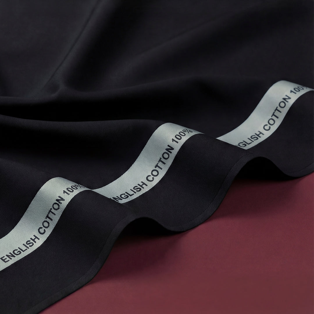 Royals Loom English Cotton Unstitched Suit – Black
