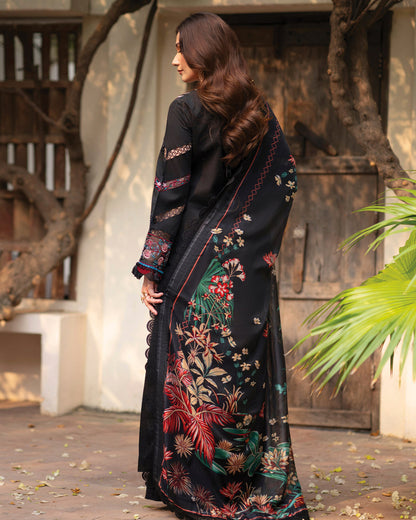 Angan Lawn – Fully Embroidered – Black T-01