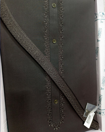 Black Cotton Embroidery Unstitched Suite Article 119