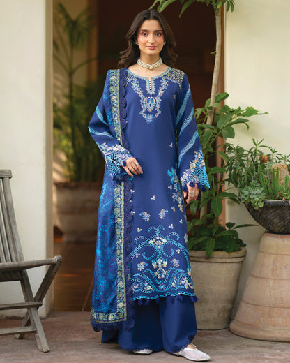 Angan Lawn – Fully Embroidered – Dark Blue