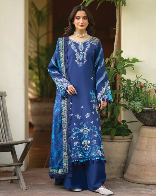 Angan Lawn – Fully Embroidered – Dark Blue