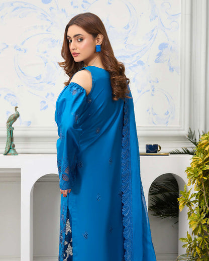 Palwasha Lawn – Fully Embroidered Shirt – Neel Noor Blue