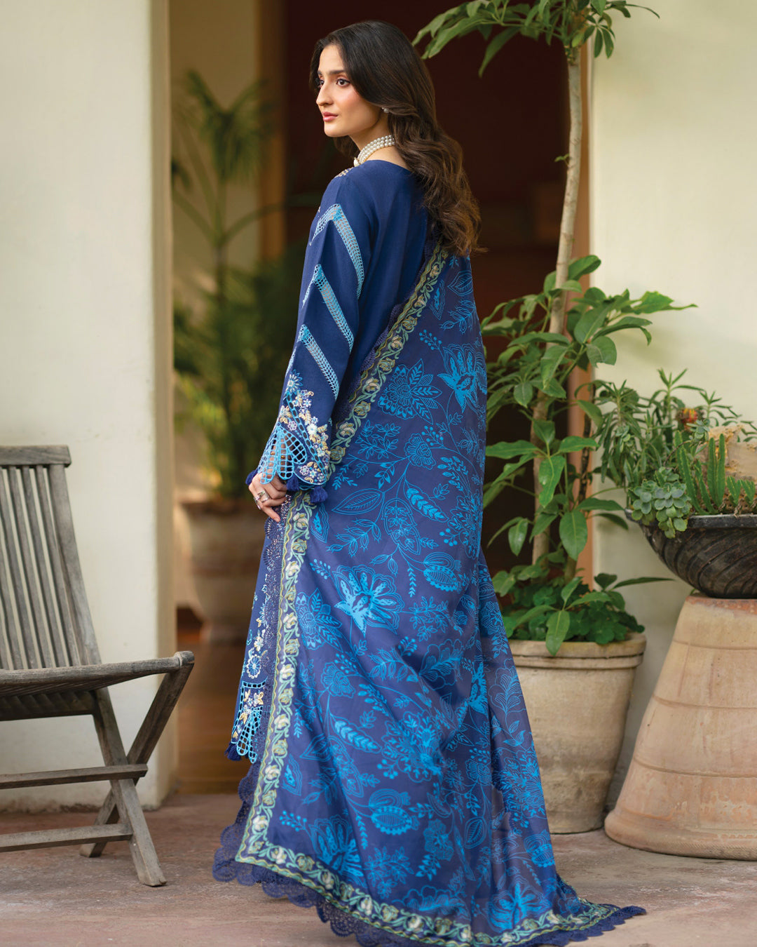 Angan Lawn – Fully Embroidered – Dark Blue