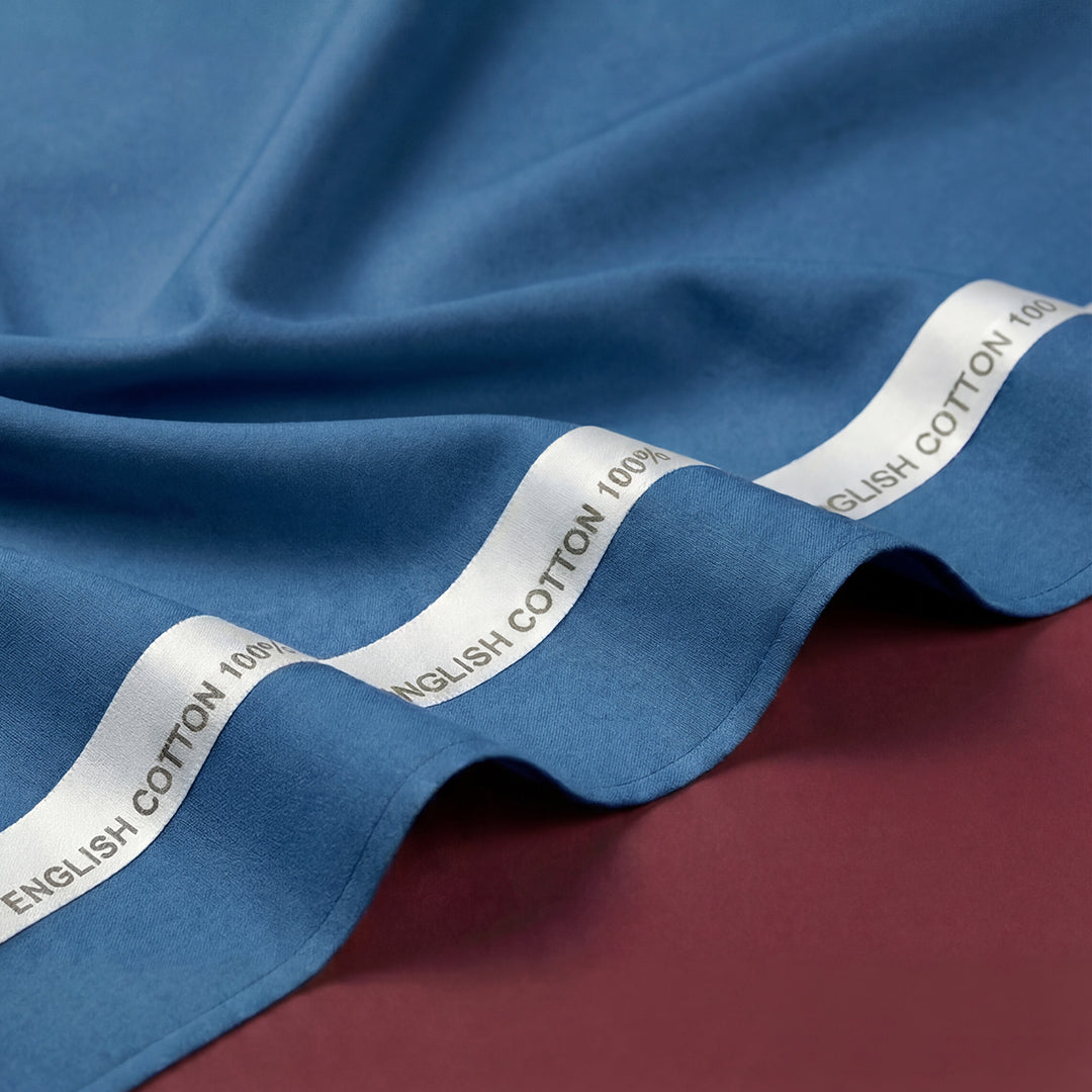 Royals Loom English Cotton Unstitched Suit – Sky Blue