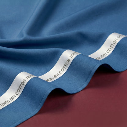 Royals Loom English Cotton Unstitched Suit – Sky Blue