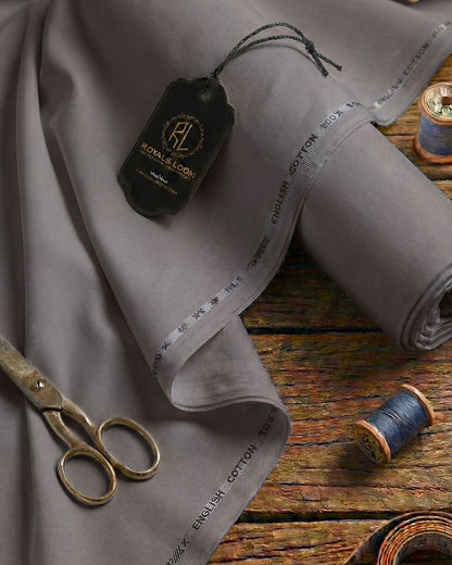 Royals Loom English Cotton Unstitched Suit – Warm Grey