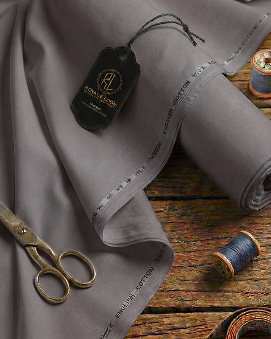 Royals Loom English Cotton Unstitched Suit – Warm Grey