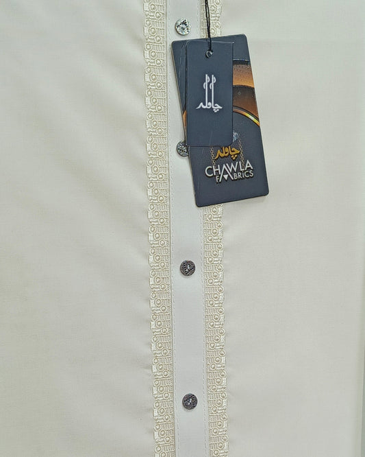 Cream Cotton Embroidery Gala Unstitched Article 408