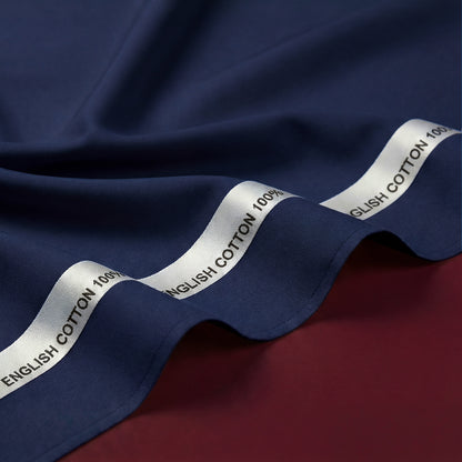 Royals Loom English Cotton Unstitched Suit – Navy Blue