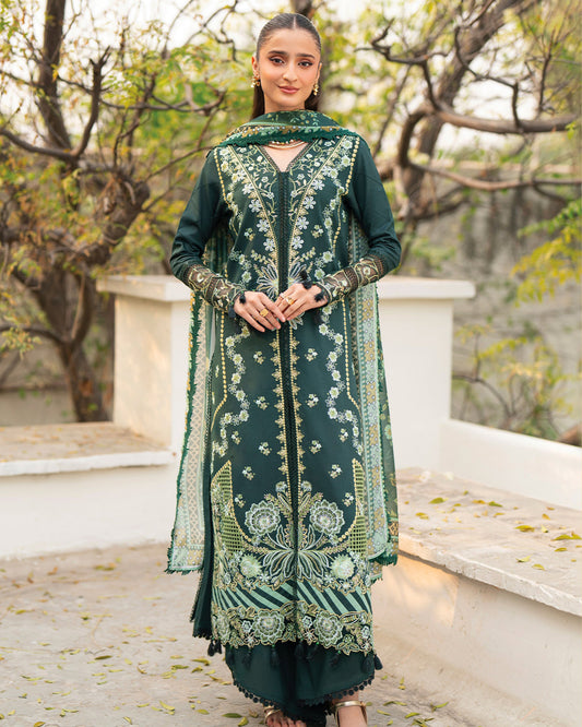 Angan Lawn – Fully Embroidered – Dark Green
