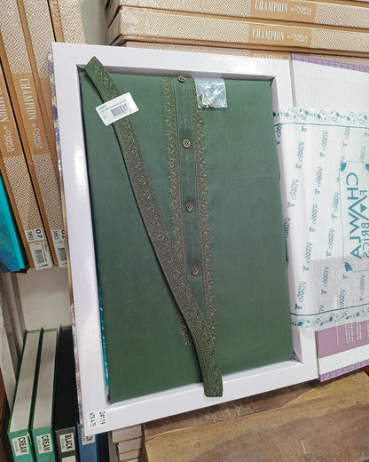 Dark Green Cotton Embroidery Unstitched Suite Article 119