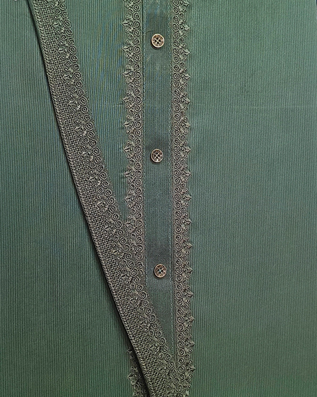 Dark Green Cotton Embroidery Unstitched Suite Article 119
