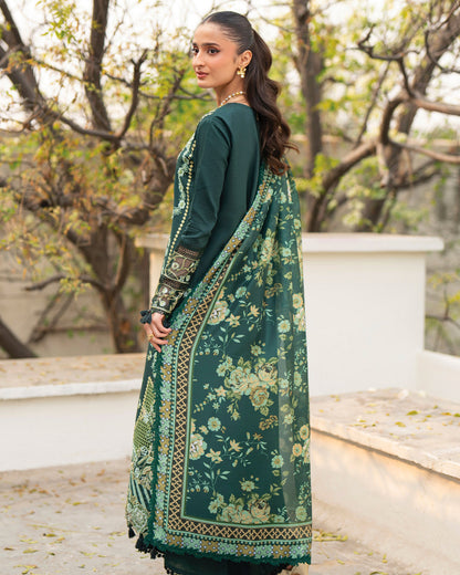 Angan Lawn – Fully Embroidered – Dark Green