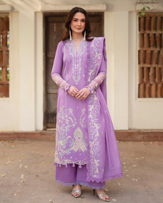 Angan Lawn – Fully Embroidered – Light Purple