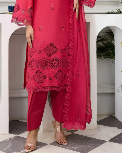 Palwasha Lawn – Fully Embroidered Shirt – Gulistan Dark Pink