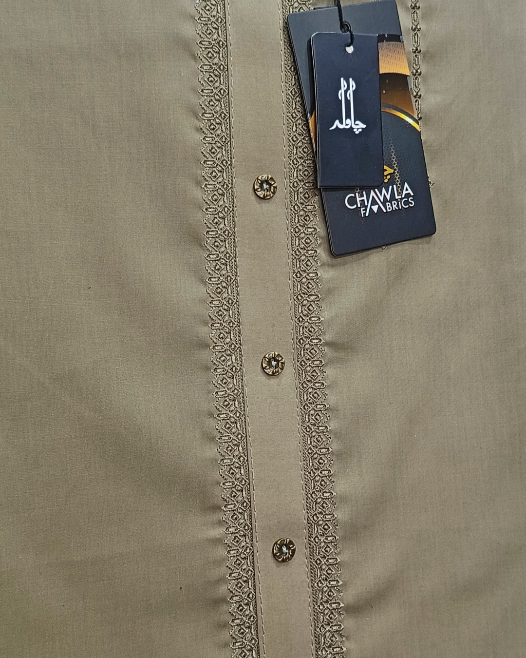 Olive Cotton Embroidery Gala Unstitched Article 404