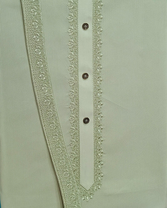 Light Parrot Cotton Embroidery Unstitched Suite Article 119