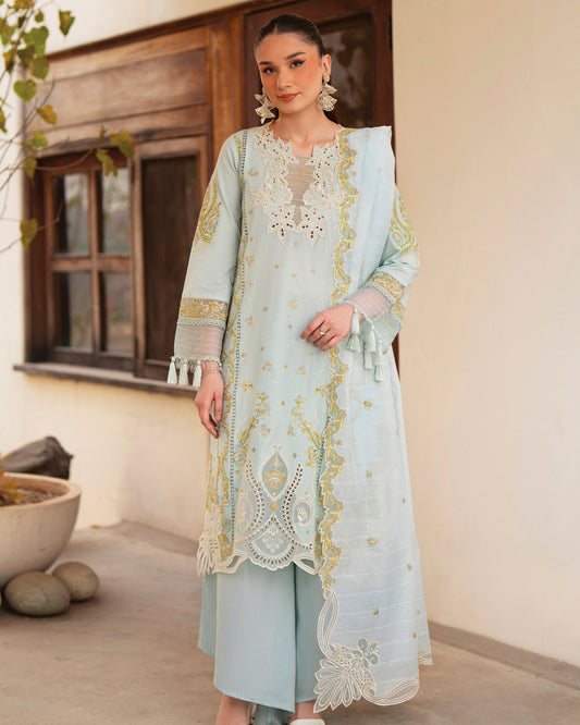 Angan Lawn – Fully Embroidered – Light Sky Blue